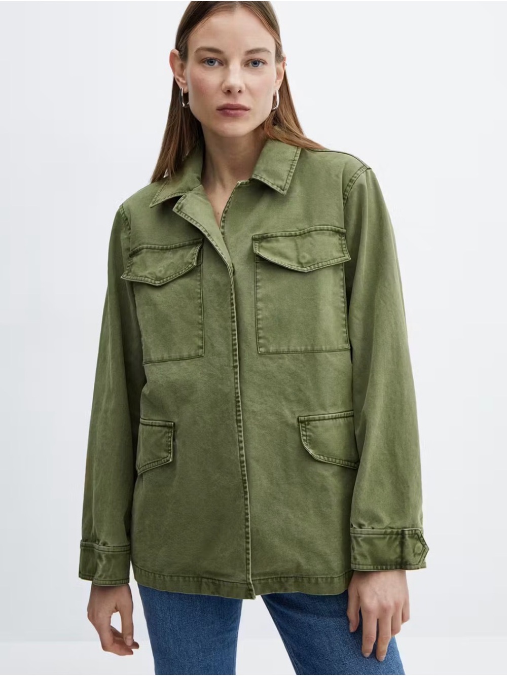 Olive Green Utility Jacket - Women